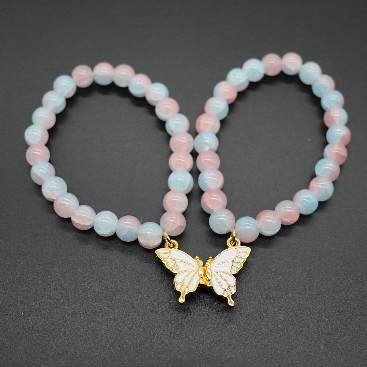 Wholesale Natural Stone Moon Sun Love Heart Magnetic Beaded Bracelet